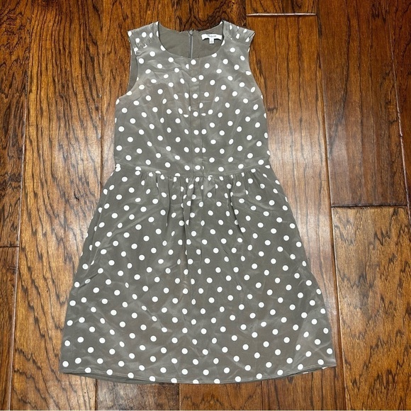 Madewell Shirred Silk Polkadot Dress - Picture 2 of 9